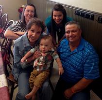 Melissa, daughter Neally, son Garrett Wayne and Chad Basquez at the Bluebonnet Youth Ranch in October 2014